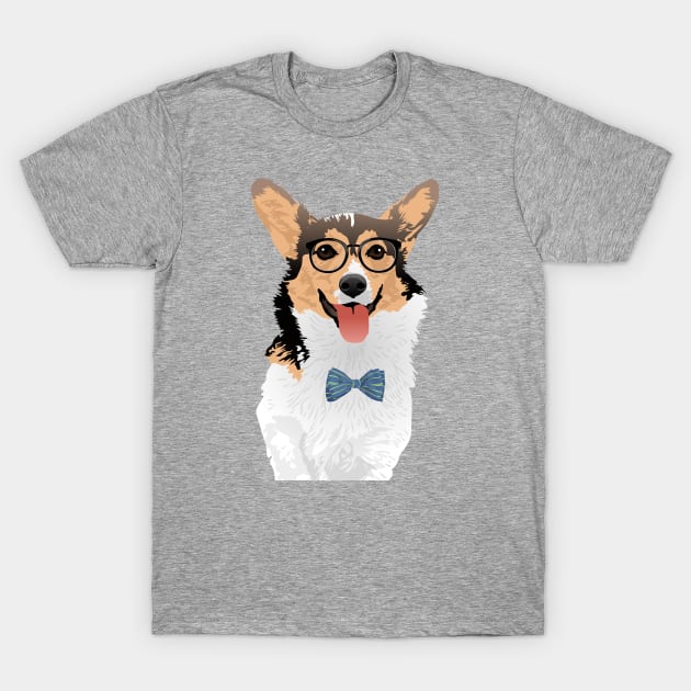 Hipster Sweet Black Tan White Pembroke Welsh Corgi T-Shirt for Dog Lovers T-Shirt by riin92